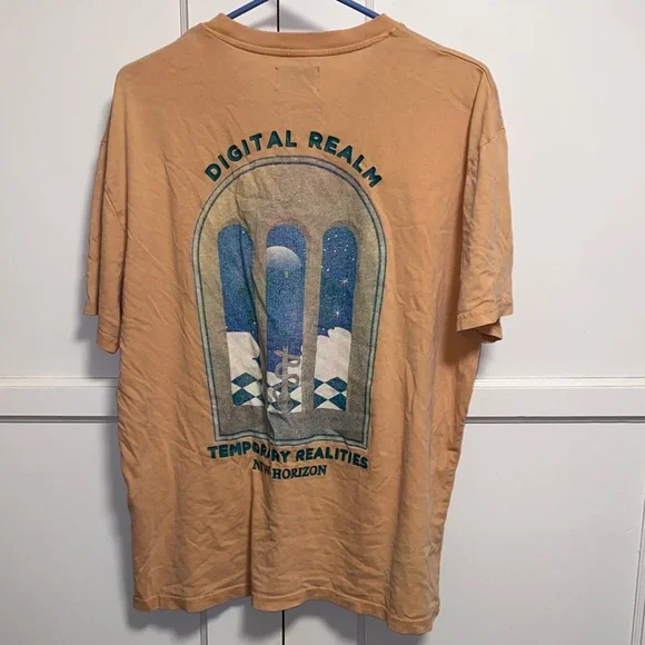 Topman Medium Apricot Graphic Digital Realm Short Sleeve Tee - Picture 3 of 14